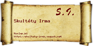 Skultéty Irma névjegykártya